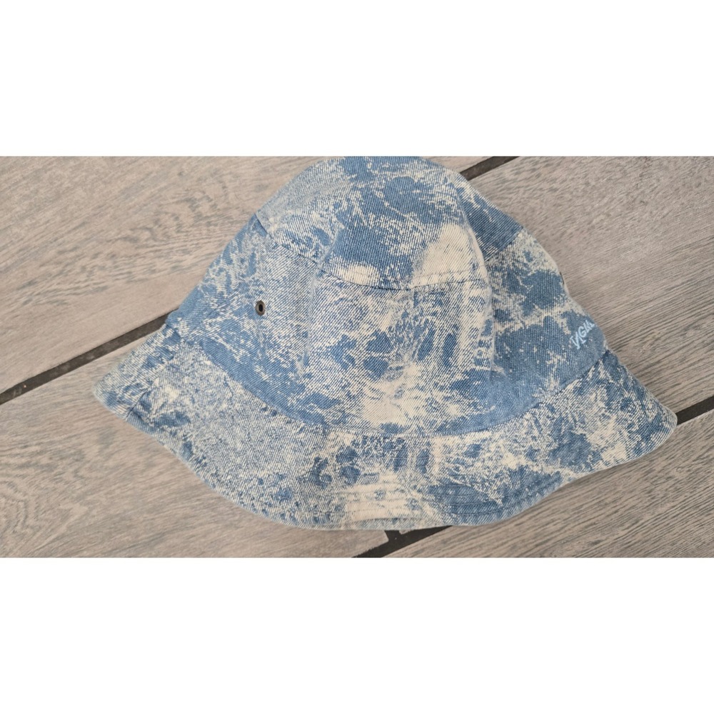 Assembly New York Acid Wash Denim Bucket Hat Blue White Streetwear Size M